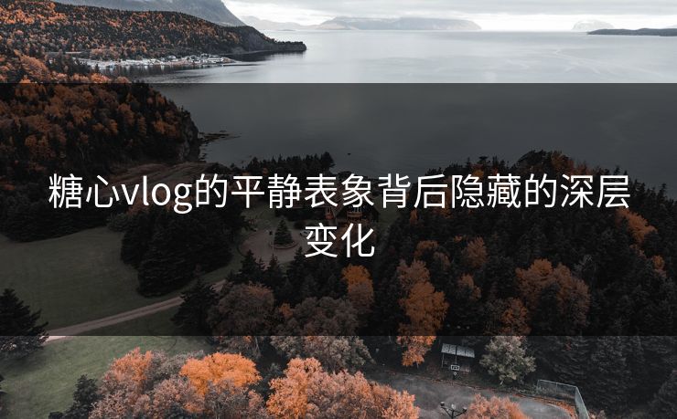 糖心vlog的平静表象背后隐藏的深层变化
