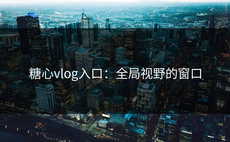 糖心vlog入口：全局视野的窗口
