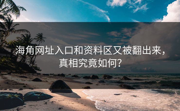 海角网址入口和资料区又被翻出来，真相究竟如何？